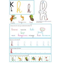Page d'activité sur le " k " pour le livre GS / CP sur les minuscules