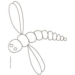 coloriage simple d'une libellule