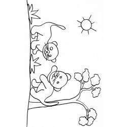 coloriage de deux petits lionceaux
