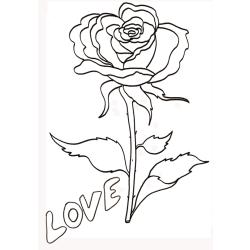 coloriage love : la rose 2