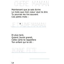 Imprimer le texte : chère maman, pour la maternelle