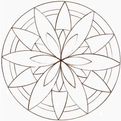 coloriage d'un mandala à la rosace à 12 branches 
