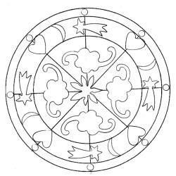 coloriage d'un mandala graphique simple