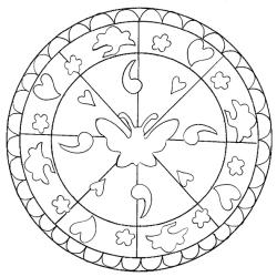 coloriage d'un mandala au papillon central