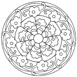 coloriage d'un mandala aux fleurs