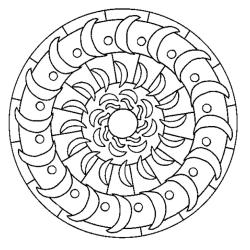 coloriage d'un mandala aux croissants 