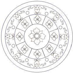 Coloriage d'un mandala aux petites fleurs et arabesques