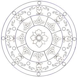 coloriage d'un mandala arabesques et feuilles