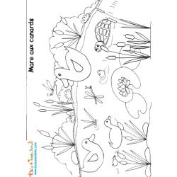 Coloriage de la mare aux canards