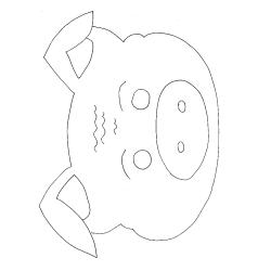 Imprimer le coloriage d'un masque de cochon
