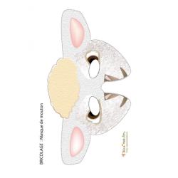 Modèle gratuit de masque de mouton à imprimer , à découper . Masque rapide et facile à faire