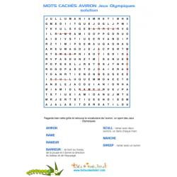 Solution des mots cachés sur l'aviron