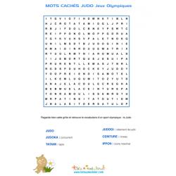 Le judo : jeu de Mots cachés de judo
