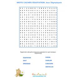 Equitation : Mots cachés d'équitation