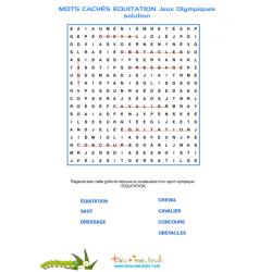 solution des mots cachés d'équitation