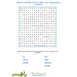 solution des mots cachés tir à l'arc