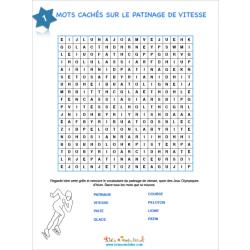 Patinage de vitesse - mots cachés 1
