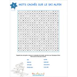 Ski alpin - mots cachés 1