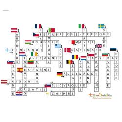 solution du Jeu de mots fléchés: les pays de l'union Européenne et leurs drapeaux