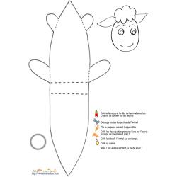 Imprimer le jeu coloriage pour fabriquer un mouton. Le petit jouet mouton est simple à fabriquer et à colorier. Un jeu à colorier facile à faire
