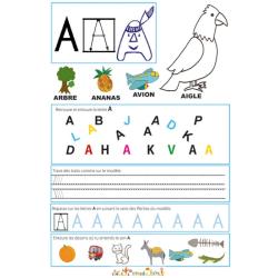 Page de lecture - écriture du A