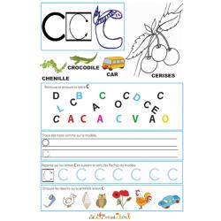 Page de lecture - écriture : lettre C 