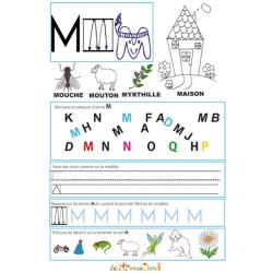 Page de lecture - écriture : la lettre " M " 