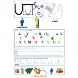 Page de lecture - écriture : la lettre U 
