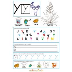 Page de lecture - écriture : la lettre de l'alphabet " Y "