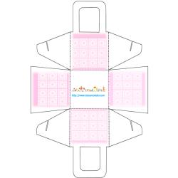 Panier a dragées motif mosaïque rose à imprimer