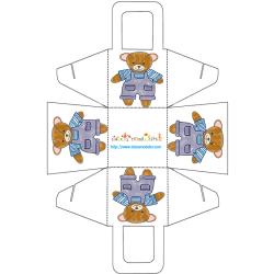 Panier cadeau nounours à imprimer