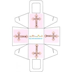 Panier motif croix rose