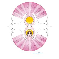 Ange rose en papier à imprimer