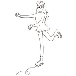 Coloriage patinage sur glace 