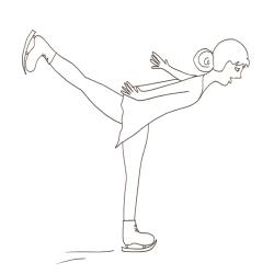 Coloriage patinage sur glace : femme