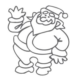 coloriage du Père Noël qui fait coucou 