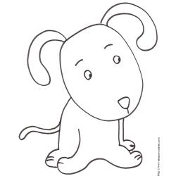 Coloriage du petit chien tout mignon