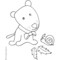 Coloriage chien manga et escargot 