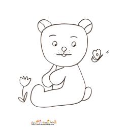 Coloriage petit ours dessin 6
