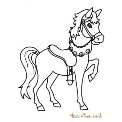 Coloriage d'un petit poney harnaché