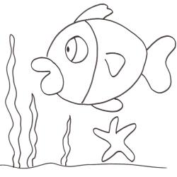 Coloriage du poisson à la grosse bouche