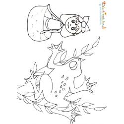 Coloriage Poucette et le crapaud