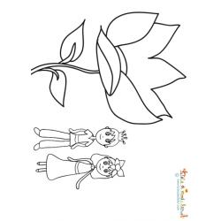 Coloriage de Poucette et du prince