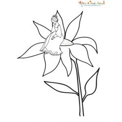 Coloriage de la reine du peuple des fleurs