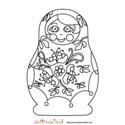 Coloriage d'une poupée russe