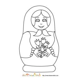 Coloriage Mariochka la poupée russe