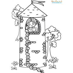 coloriage du conte Raiponce
