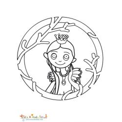 Portrait de Raiponce à colorier