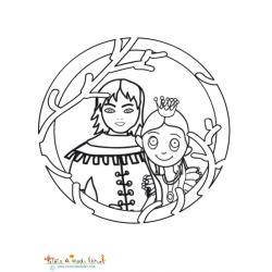 Coloriage du portrait du prince et Raiponce