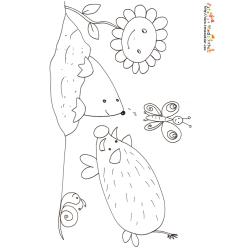 Coloriage du sanglier et de la taupe